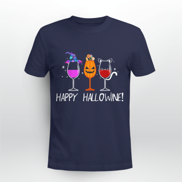 Happy Hallowine Halloween Shirt Unisex T-shirt Navy S