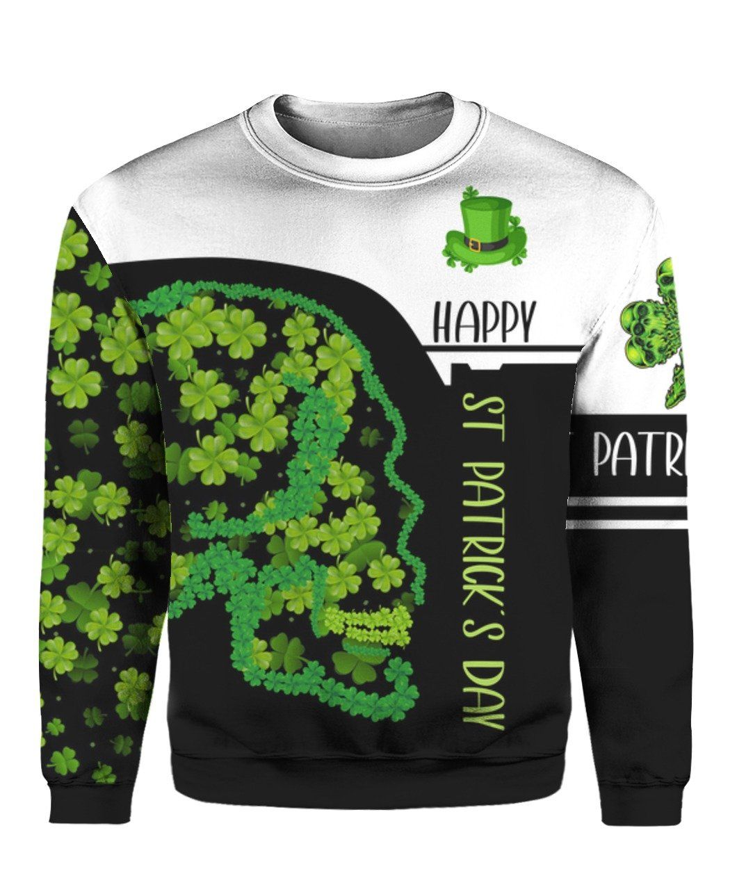 Happy St Patrick’s Day 3D All Over Print | Hoodie | T-Shirt | Sweatshirt Style: 3D Sweatshirt, Color: Black
