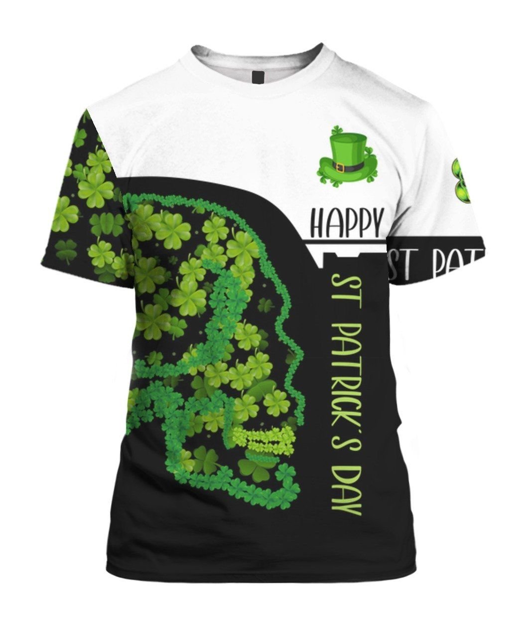 Happy St Patrick’s Day 3D All Over Print | Hoodie | T-Shirt | Sweatshirt Style: 3D T-Shirt, Color: Black