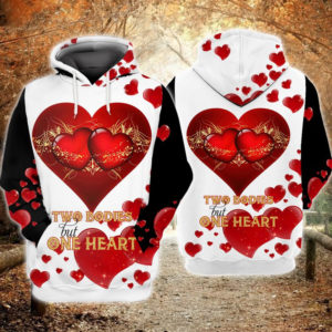 Happy Valentine Day Two Bodies But One Heart All Over Print 3D Shirt 3D Hoodie Red S