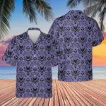 Haunted Mansion Halloween Hawaiian Shirt Short-Sleeve Hawaiian Shirt Purple S