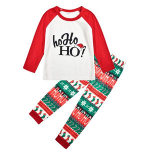 Ho Ho Ho Family Christmas Pajamas Set Kid Pajamas Shirt Red 2Y