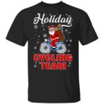 Holidays Cycling Team Santa Bicycle Lover Christmas Shirt Unisex T-Shirt Black S