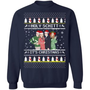 Holy Schitt It’s Christmas Shirt Sweatshirt Navy S