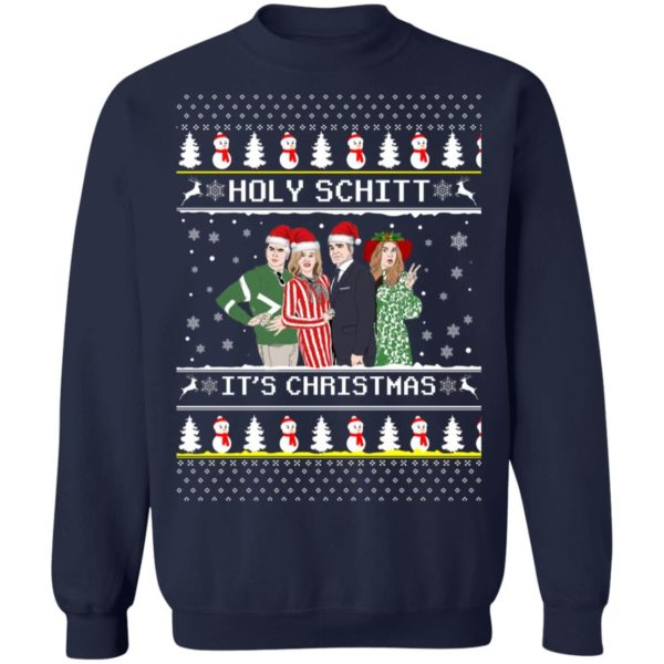 Holy Schitt It’s Christmas Shirt Sweatshirt Navy S