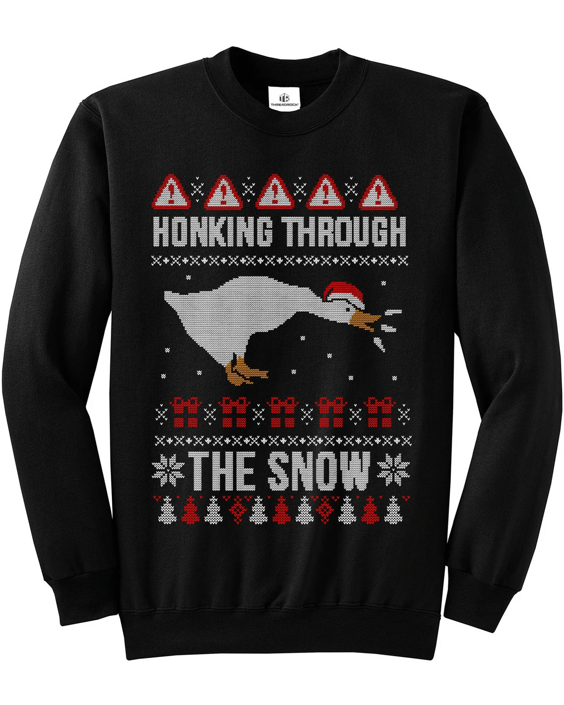 Honking Through The Snow Christmas Sweatshirt Style: Sweatshirt, Color: Black