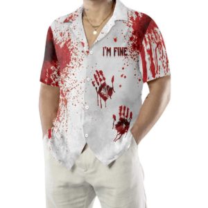 Horror Creepy Halloween Blood Splatter Button Up Hawaiian Shirt product photo 2