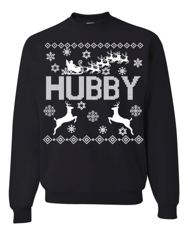 Hubby Wifey Couple Matching Christmas Sweatshirt Hubby Black S