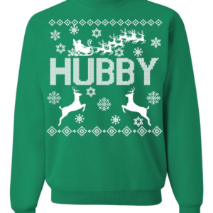 Hubby Wifey Couple Matching Christmas Sweatshirt Hubby Green S