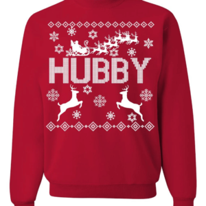 Hubby Wifey Couple Matching Christmas Sweatshirt Hubby Red S