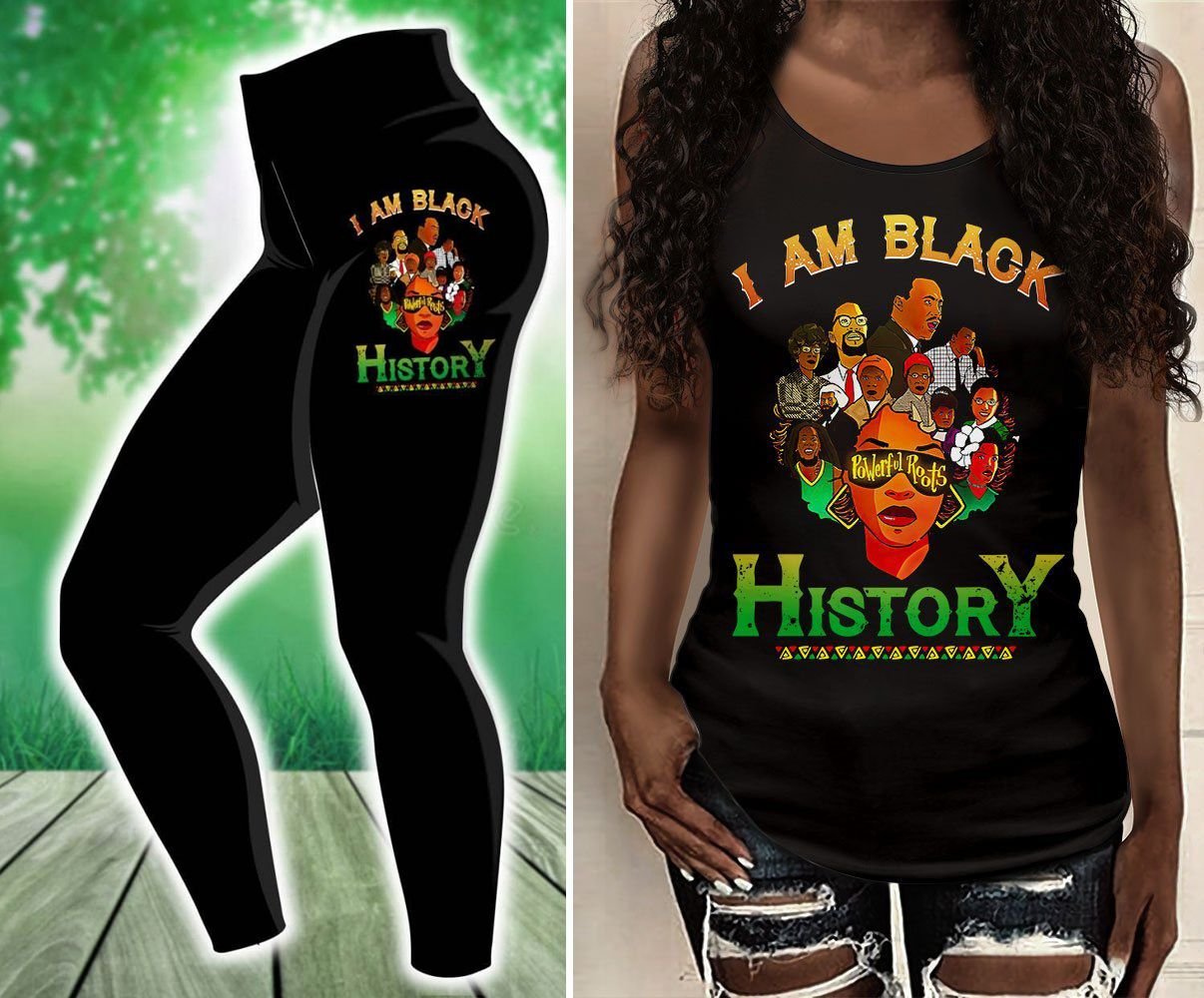 I Am Black History Combo Criss-Cross Tank Top & Leggings Style: S