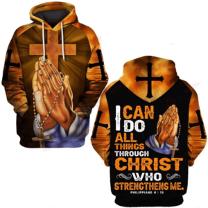 I Can Do All Things Through Christ 3D 3D Hoodie Black S