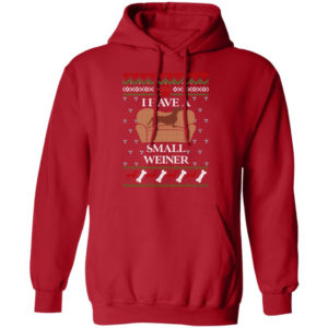 I Have A Small Weiner Dachshund Christmas Sweatshirt Hoodie Red S