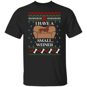 I Have A Small Weiner Dachshund On Chair Christmas Shirt T-Shirt Black S