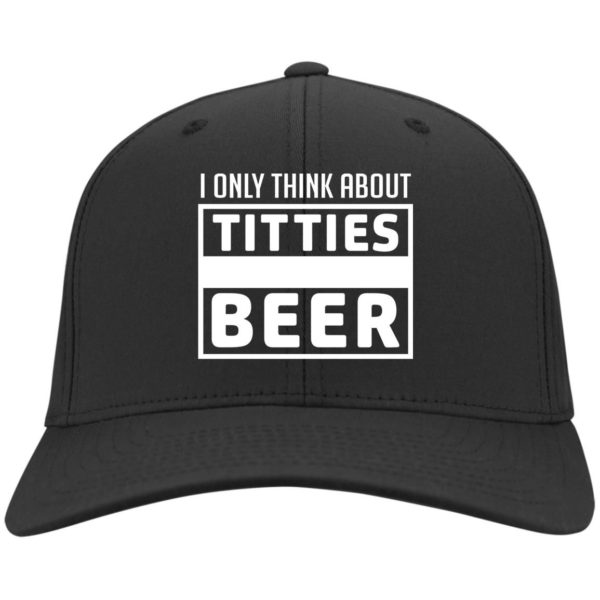I Only think About Titties Beer Cap CP80 Twill Cap Black One Size