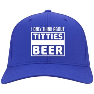 I Only think About Titties Beer Cap CP80 Twill Cap Royal One Size
