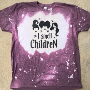 I Smell Children Halloween Bleached T-Shirt Bleached T-Shirt Purple XS