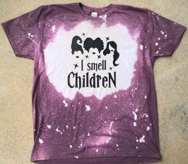 I Smell Children Halloween Bleached T-Shirt Bleached T-Shirt Purple XS
