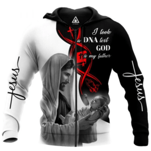 I Took A DNA Test God Is My Father All Over Print 3D Shirt 3D Zip Hoodie White S