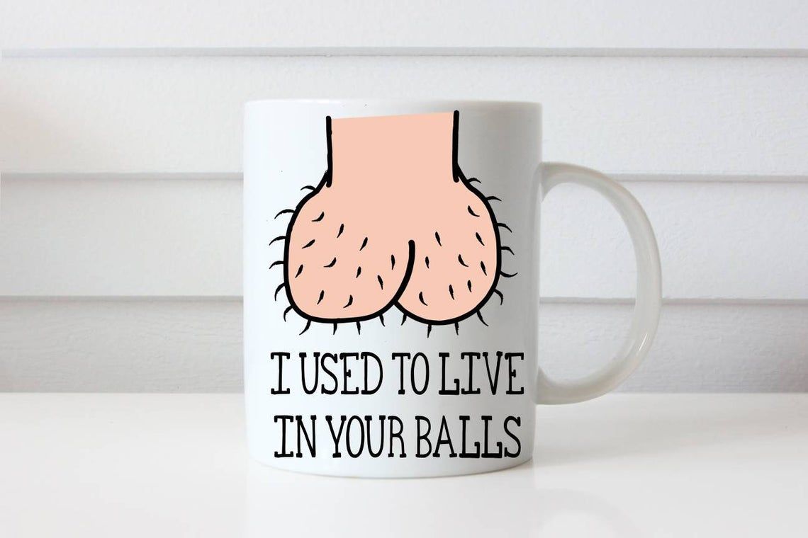 I Used To Live In Your Balls Funny Coffee Mug Style: 11oz Mug, Color: White