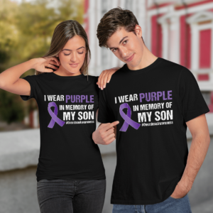 I Wear Purple In Memory Of My Son Overdose Awareness Shirt product photo 2