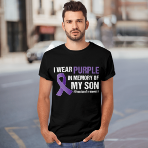 I Wear Purple In Memory Of My Son Overdose Awareness Shirt product photo 4