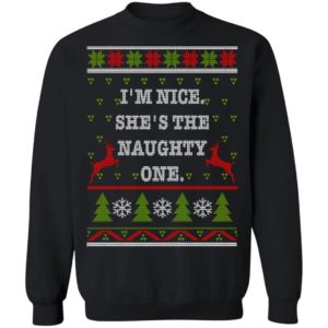 I’m Nice He's / She’s The Naughty One Couples Christmas Sweatshirt product photo 15