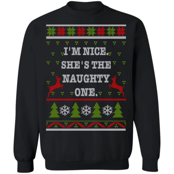I’m Nice He's / She’s The Naughty One Couples Christmas Sweatshirt product photo 15