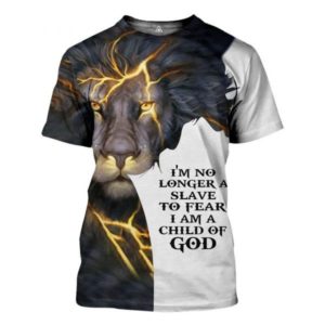 I'm No Longer A Slave To Fear I'm A Child Of God All Over Print 3D Shirt 3D T-Shirt White S