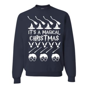 It's A Magical Christmas Wizard Christmas Sweatshirt Sweatshirt Black S