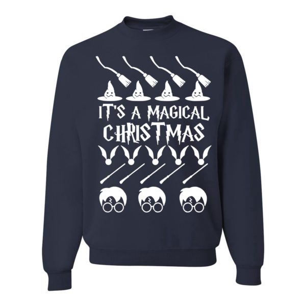 It's A Magical Christmas Wizard Christmas Sweatshirt Sweatshirt Black S
