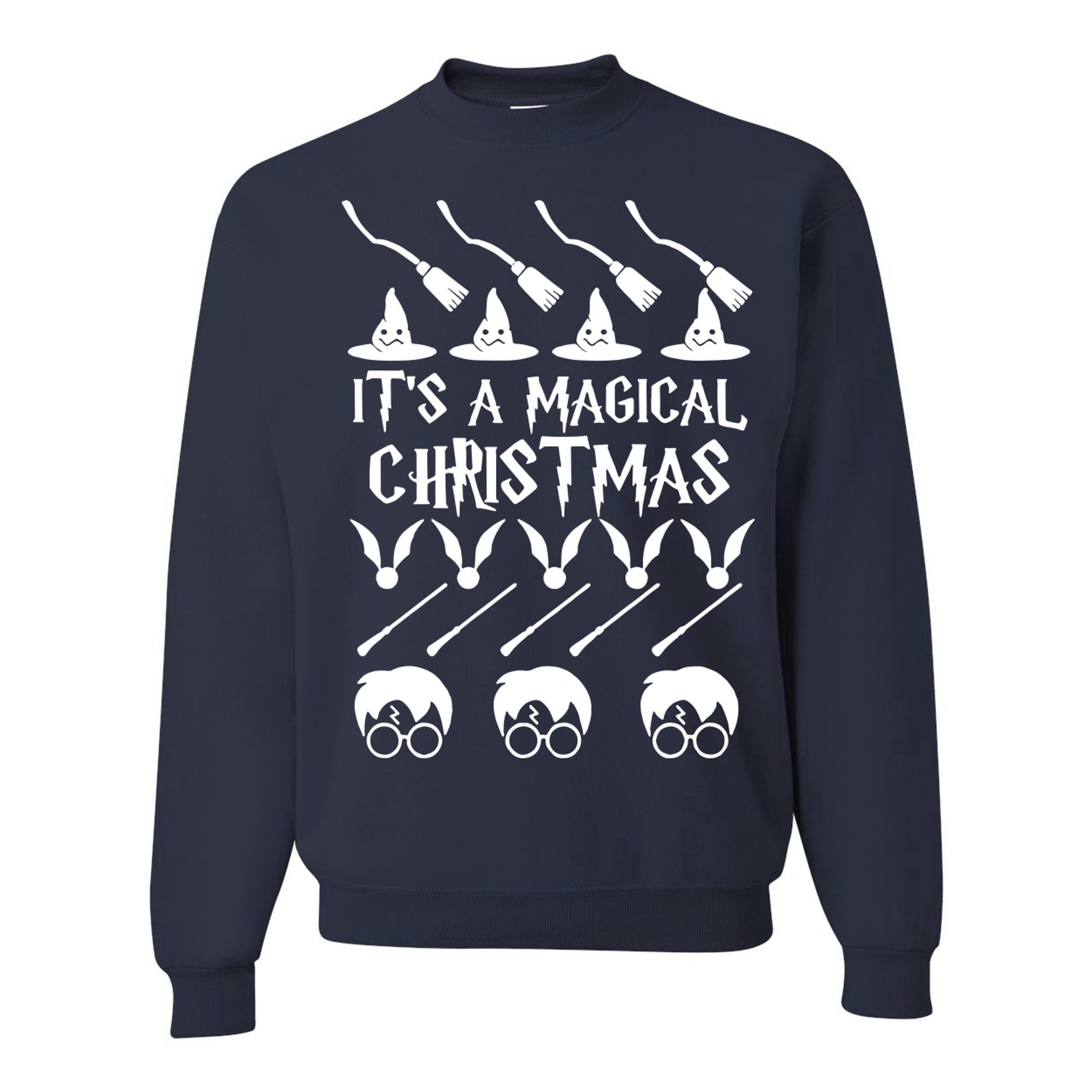 It's A Magical Christmas Wizard Christmas Sweatshirt Style: Sweatshirt, Color: Black