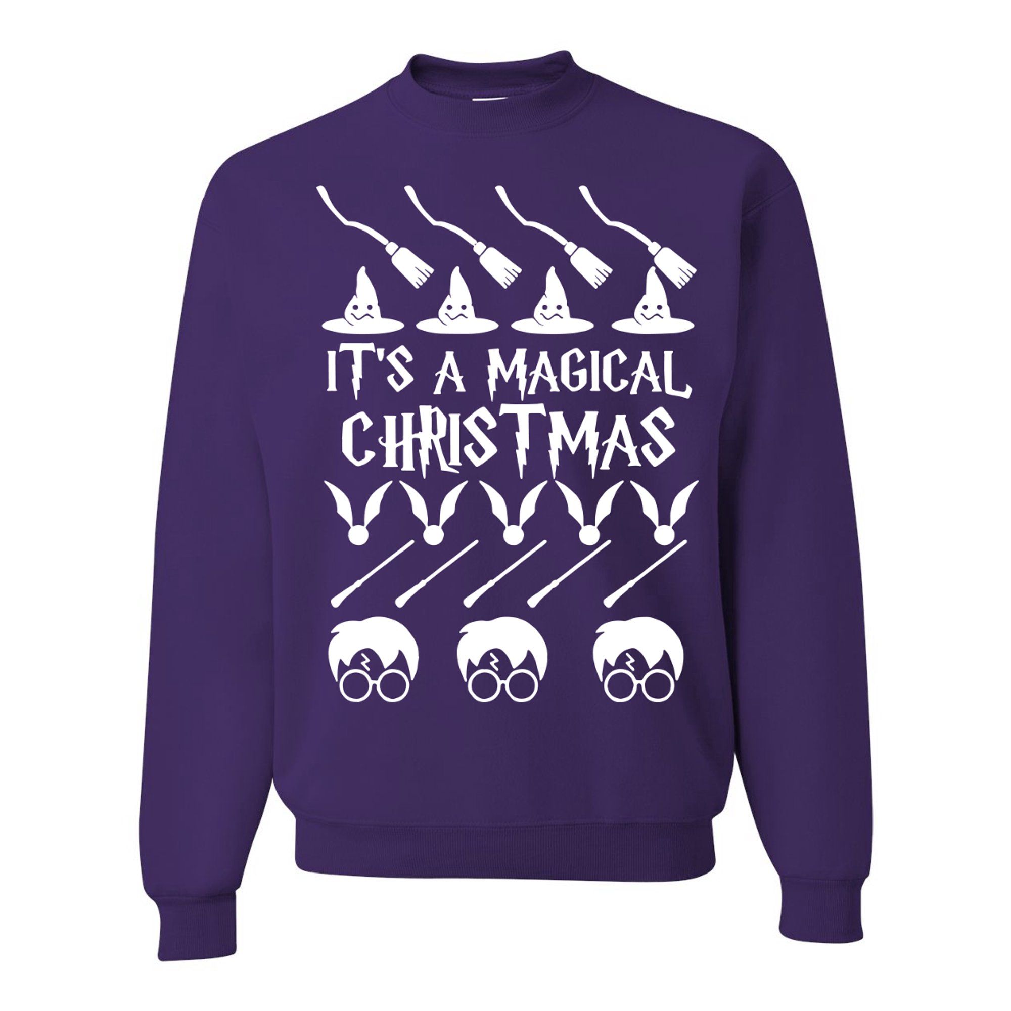It's A Magical Christmas Wizard Christmas Sweatshirt Style: Sweatshirt, Color: Purple