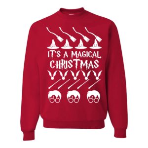 It's A Magical Christmas Wizard Christmas Sweatshirt Sweatshirt Red S