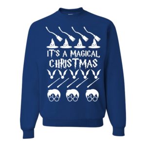 It's A Magical Christmas Wizard Christmas Sweatshirt Sweatshirt Royal S