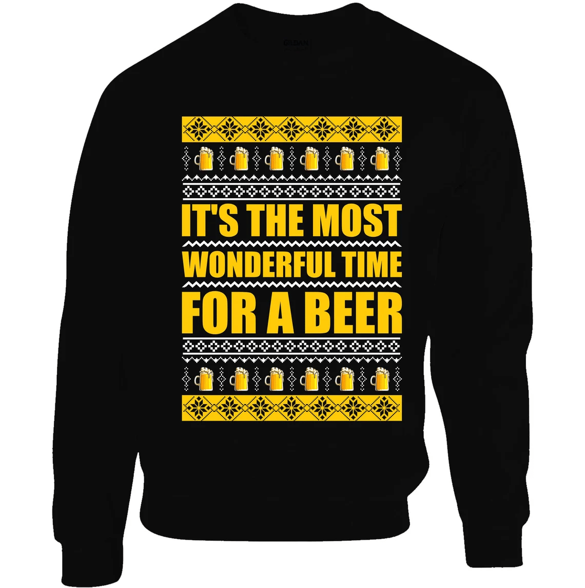 It's The Most Wonderful Time For A Beer Christmas Sweatshirt Style: Sweatshirt, Color: Black