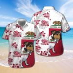Jack Russell California Republic Hawaiian Shirt Short Sleeve Hawaiian Shirt White S