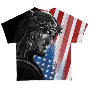 Jesus And America Flag 3D product photo 1