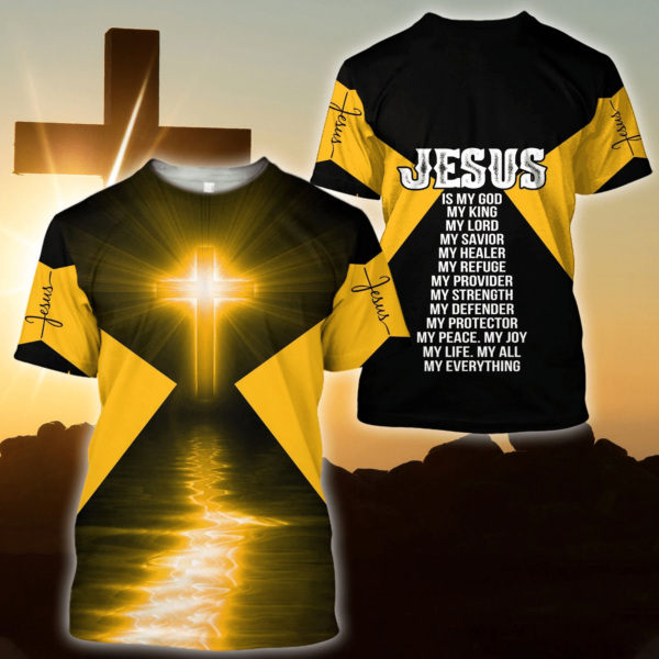 Jesus Is My God My King My Lord 3D All Over Print Shirt 3D T-Shirt Yellow S