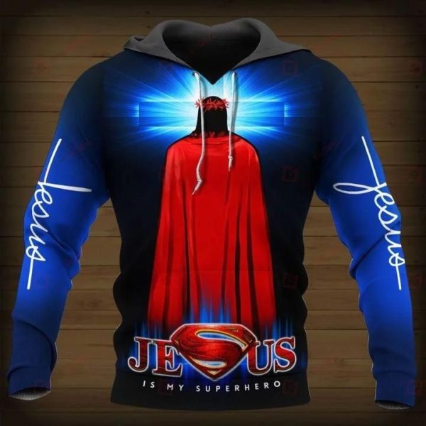 Jesus Is My Superhero 3D All Over Print Hoodie Product Photo