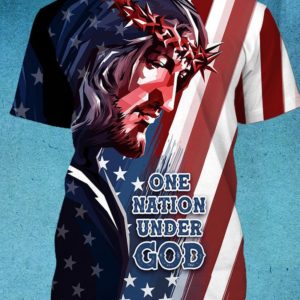Jesus One Nation Under God All Over Print 3D Shirt 3D T-Shirt Navy S