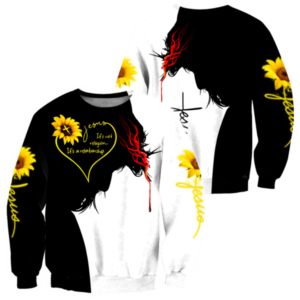 Jesus Sunflower It's Not Religion It's A Relationship All Over Print 3D Shirt 3D Sweatshirt White S