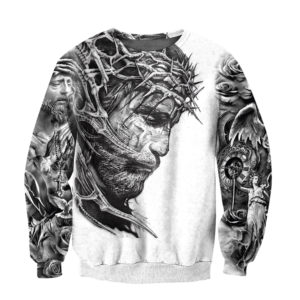 Jesus Tattoo 3D All Over Printed Shirts 3D Sweatshirt White S