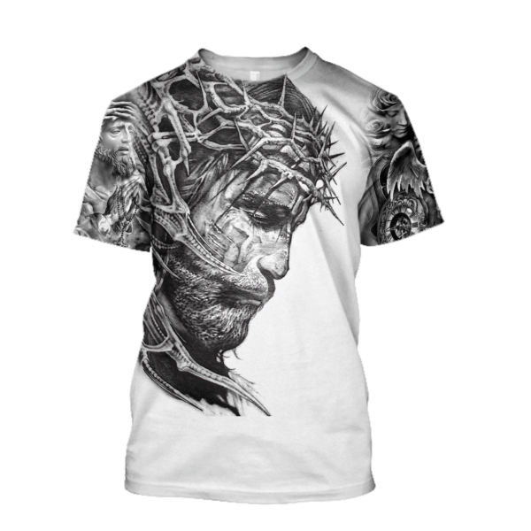 Jesus Tattoo 3D All Over Printed Shirts 3D T-Shirt White S