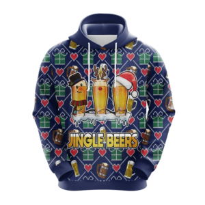 Jingle Beers Beer Party Christmas Gift All Over Print 3D Hoodie 3D Hoodie Blue S