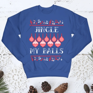 Jingle My Balls Pig Bauble Music Christmas Sweatshirt Sweatshirt Royal S