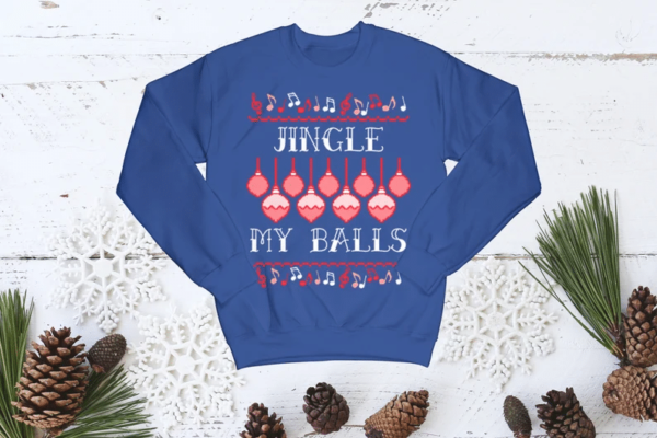 Jingle My Balls Pig Bauble Music Christmas Sweatshirt Sweatshirt Royal S
