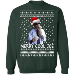 Joe Biden Eating an Ice Cream Merry Cool Joe Christmas Shirt Sweatshirt Forest Green S