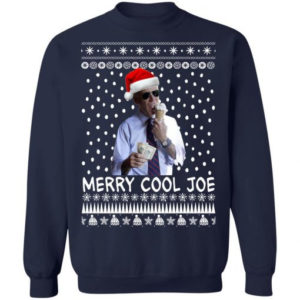 Joe Biden Eating an Ice Cream Merry Cool Joe Christmas Shirt Sweatshirt Navy S