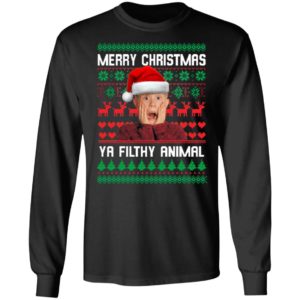 Kevin Merry Christmas Ya Filthy Animal Christmas Shirt Long Sleeve Black S